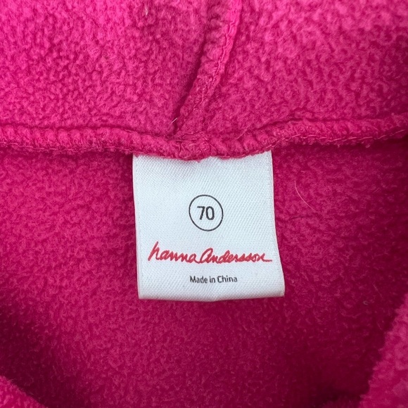 Hanna Andersson 🦒 Sweater Jacket Zip-Up Giraffe Toucan Pink Green Hood 6-12M - Picture 6 of 9